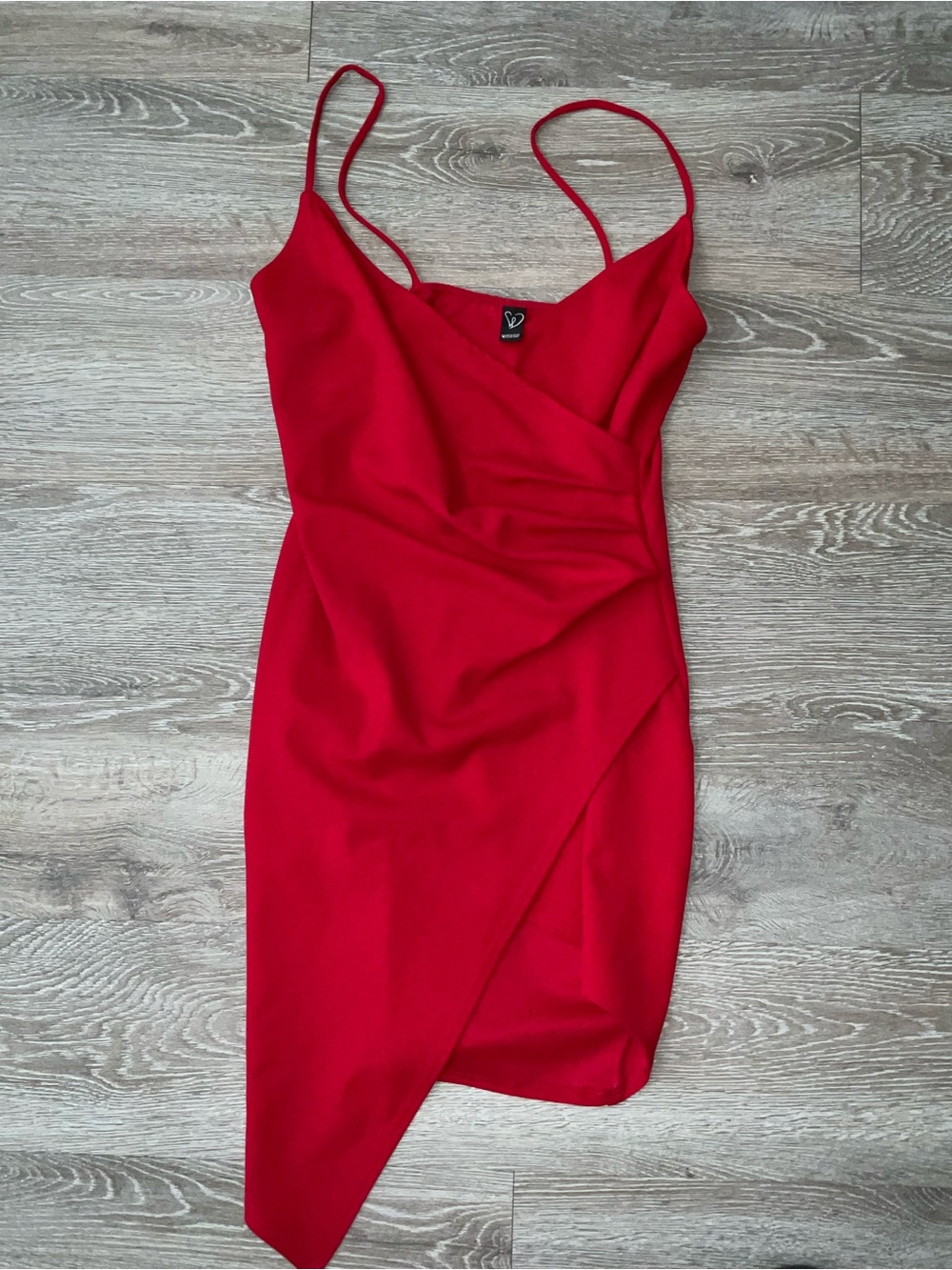 Windsor Red Wrap Front Ruched Bodycon Midi Dress